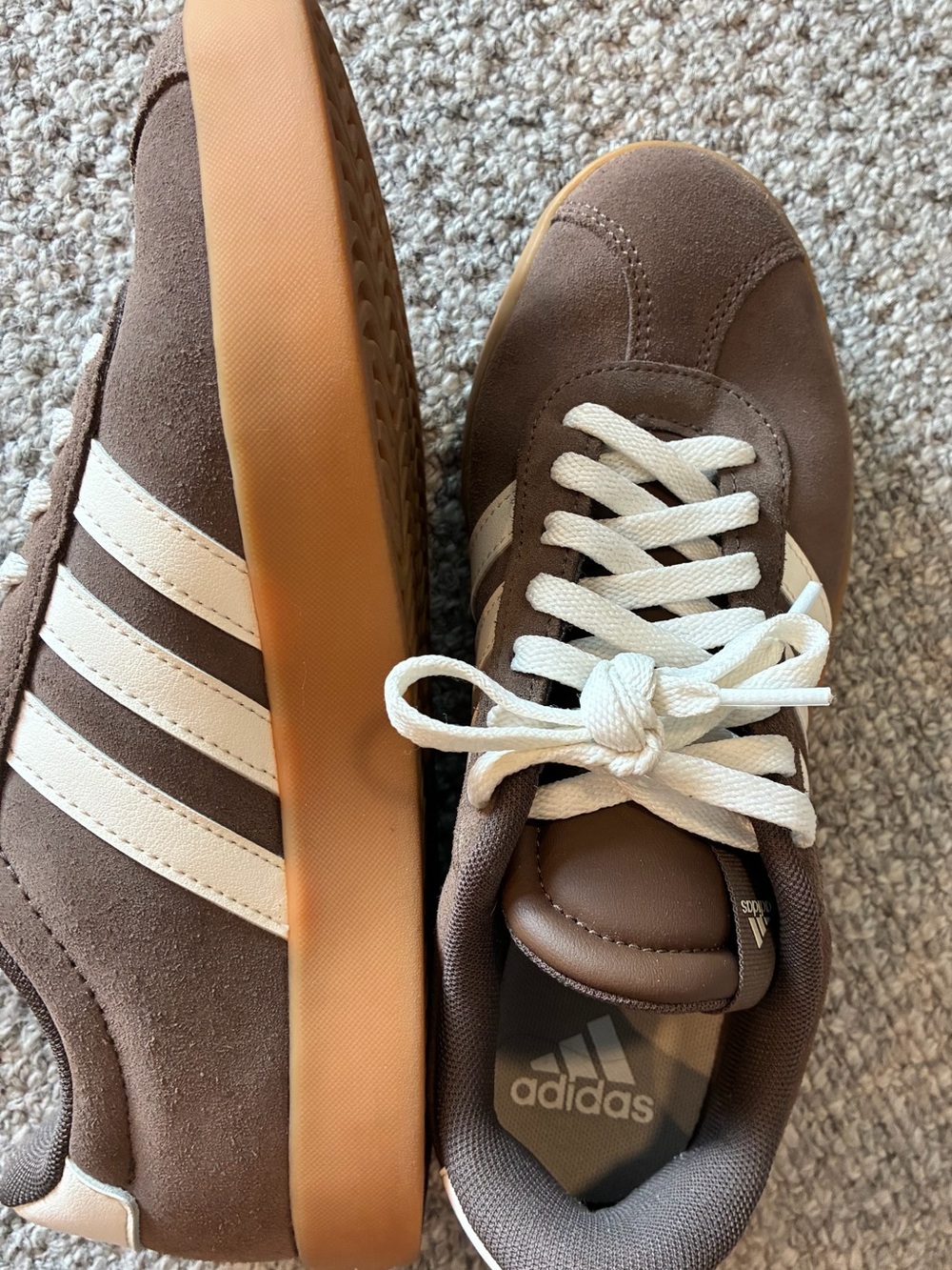 Adidas VL Court 3.0 Brown Suede Gum Sneakers Women’s 7 - Picture 2 of 4